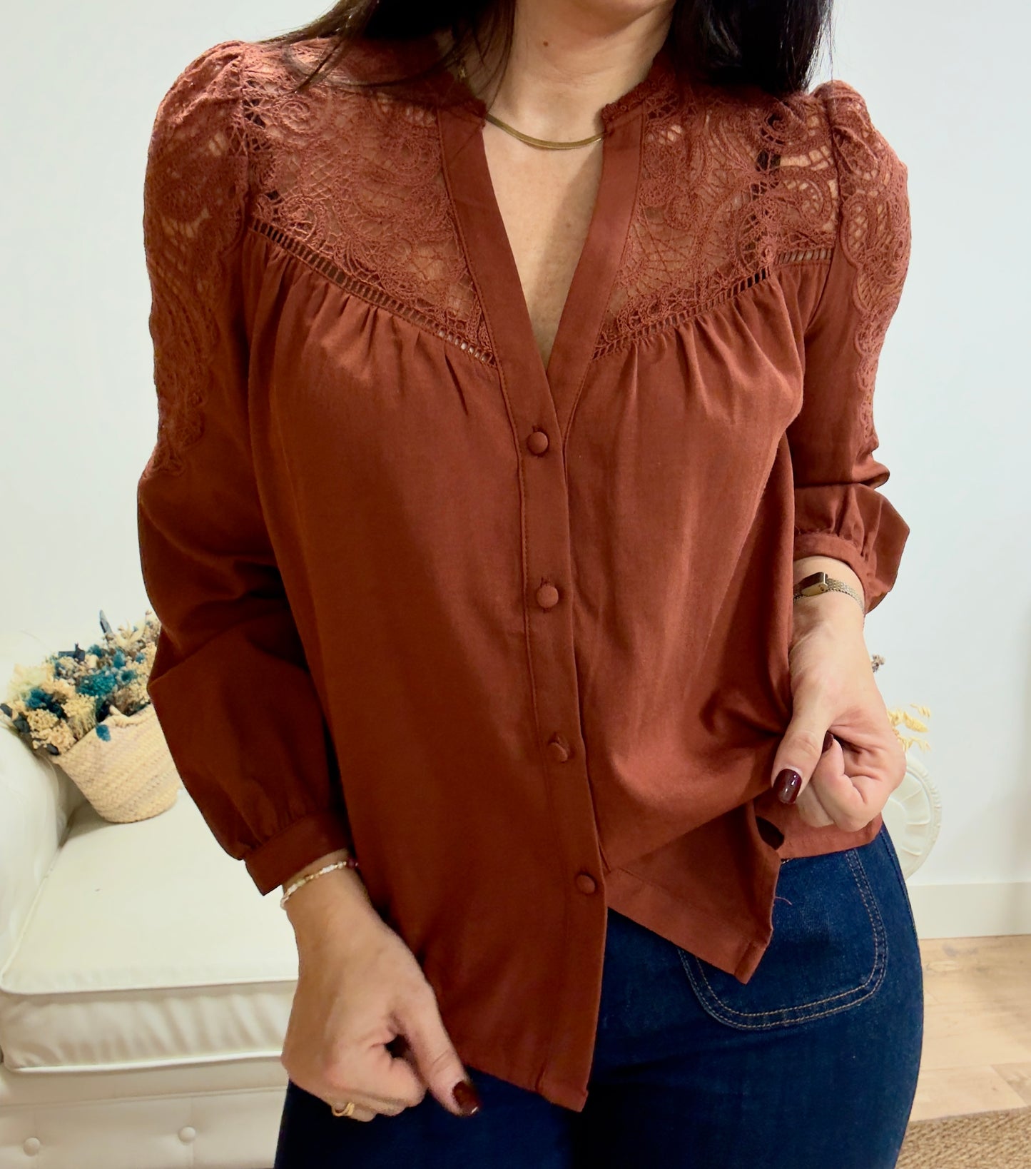 Blusa Minerva terracota