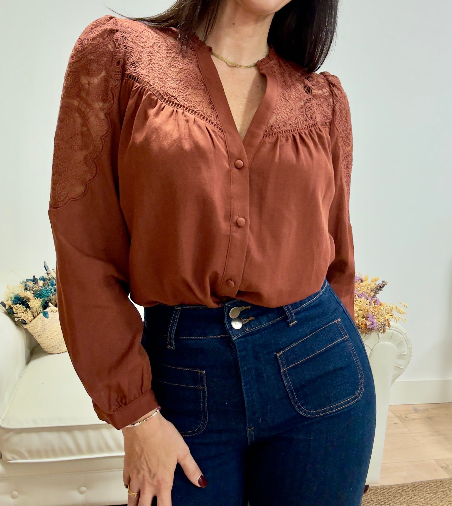 Blusa Minerva terracota