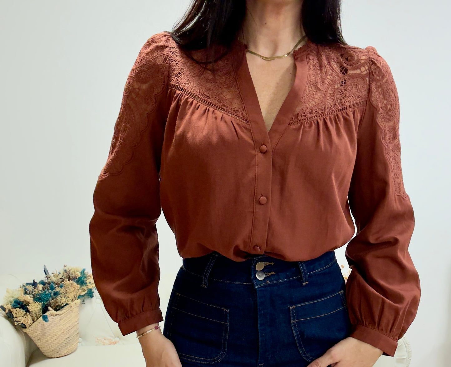 Blusa Minerva terracota