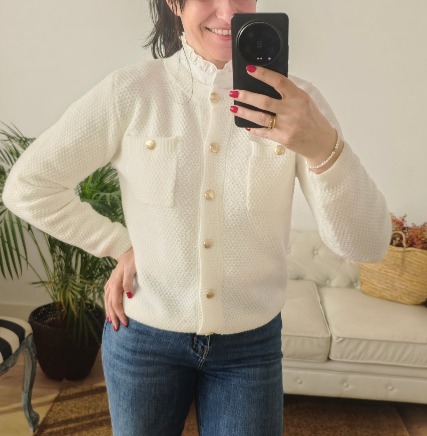Cárdigan Elvira crudo