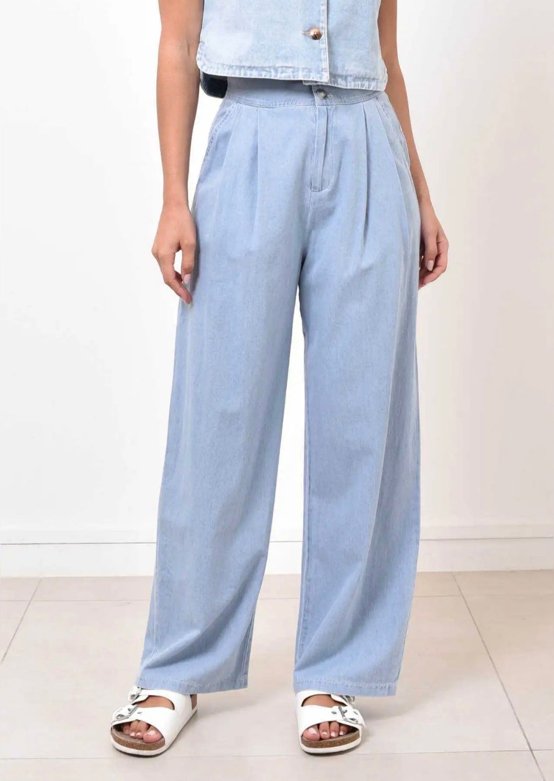 Pantalón denim pinza