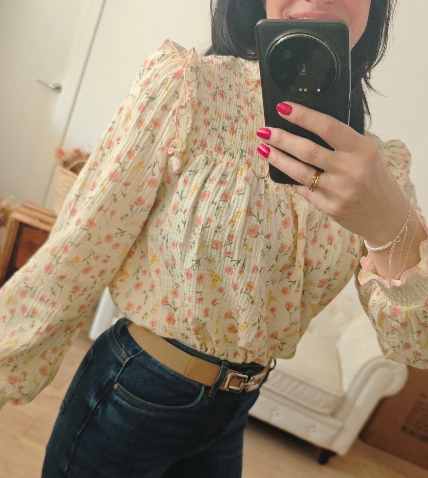 Blusa Flores Rotas