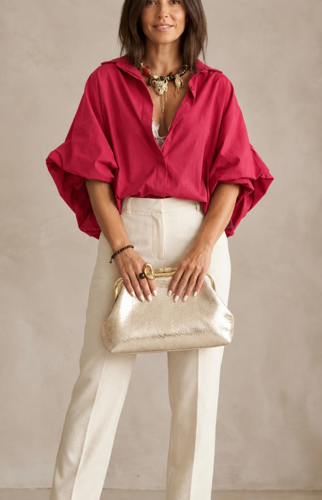 Blusa Olga rojo fresa