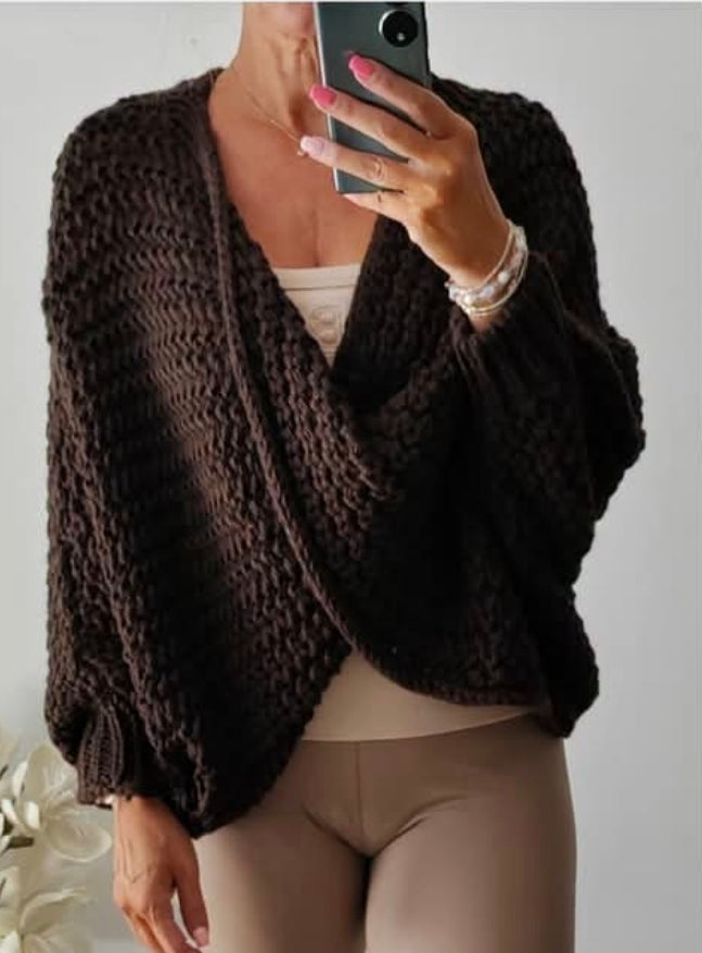 Poncho cruzado chocolate