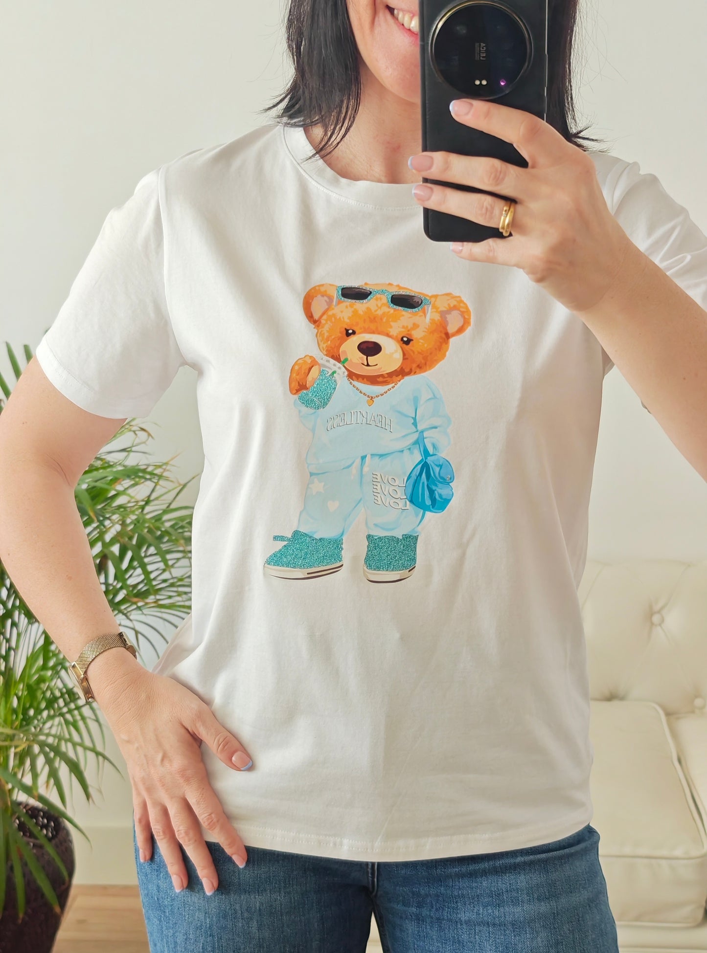 Camiseta oso turquesa