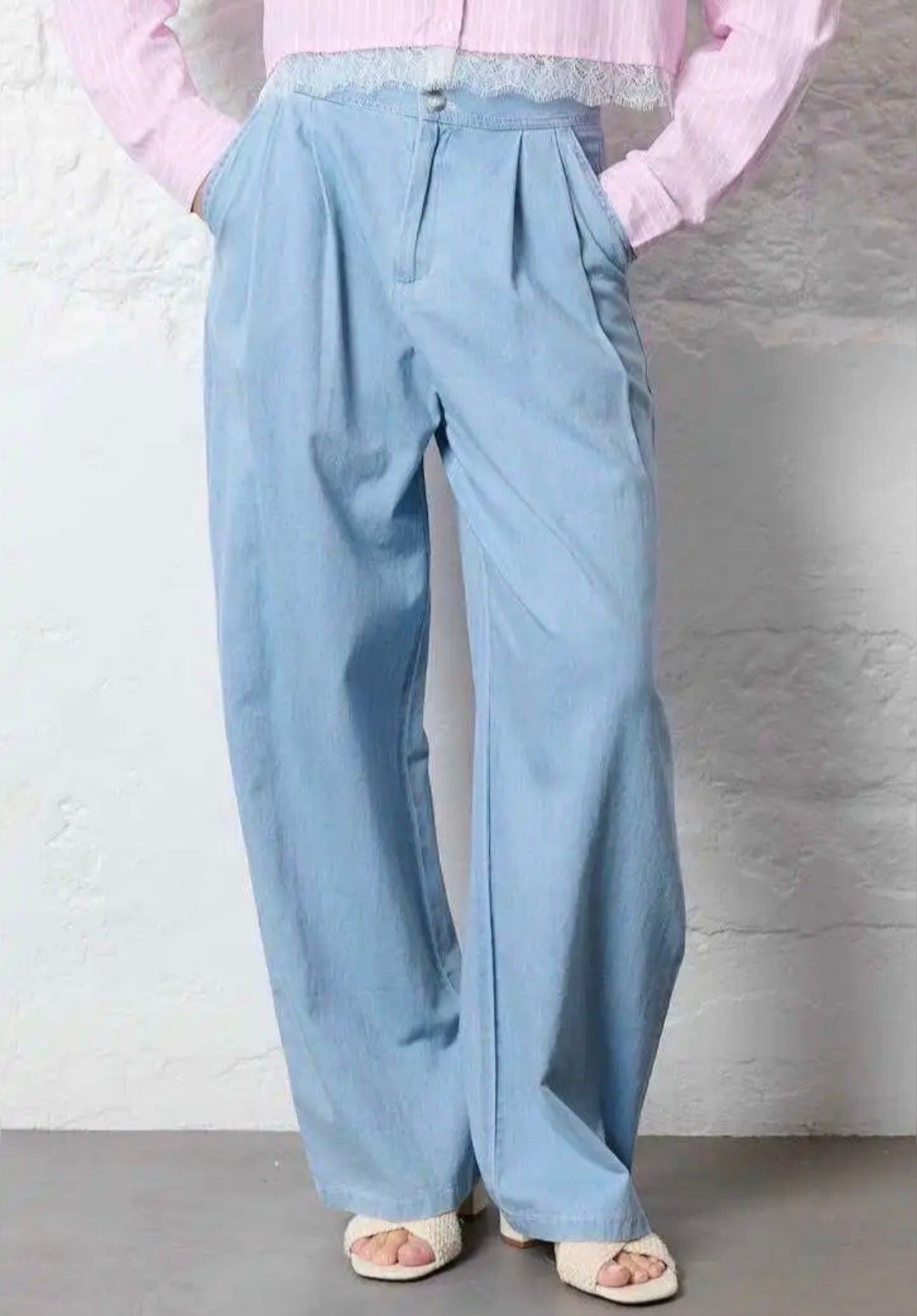Pantalón denim pinza