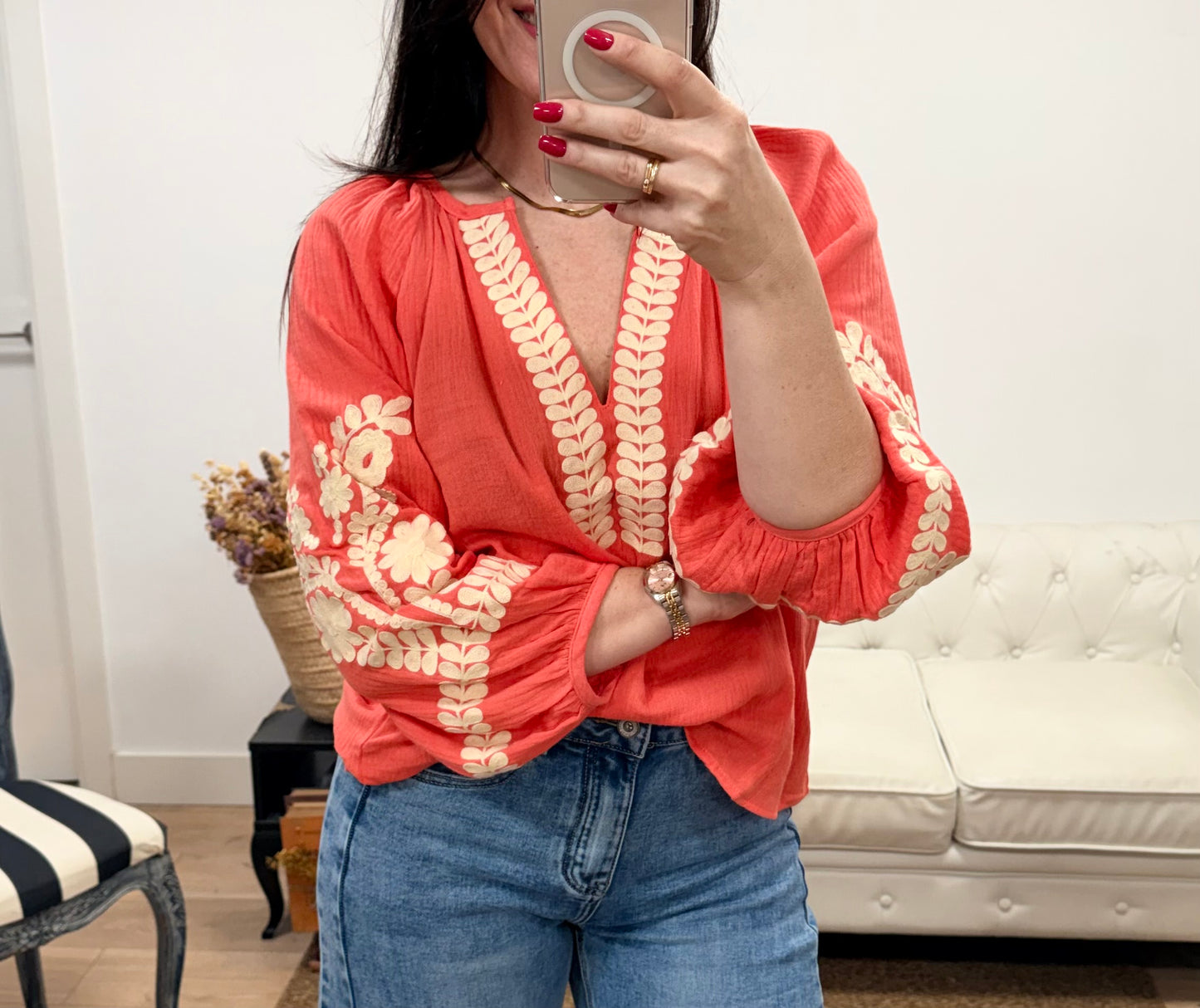 Blusa Amaia coral