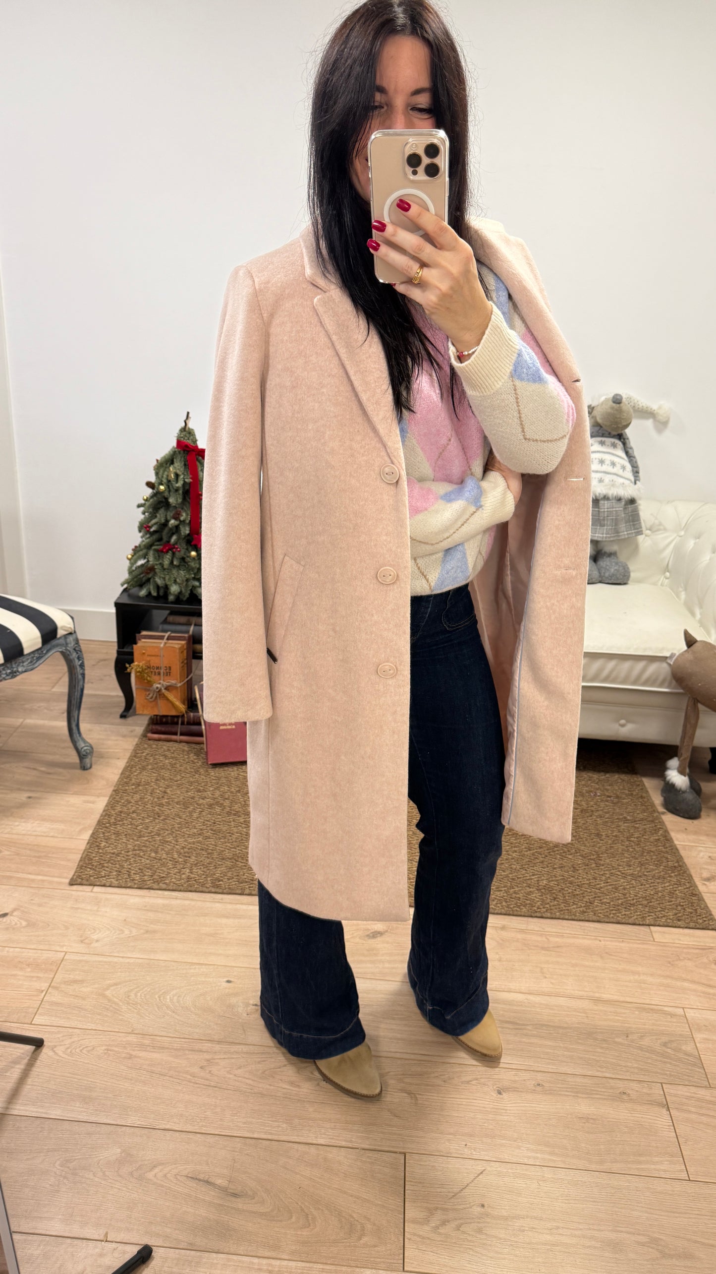 Abrigo Alizee rosa empolvado