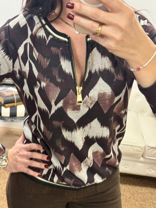 Blusa Cremallera Málaga Burdeos