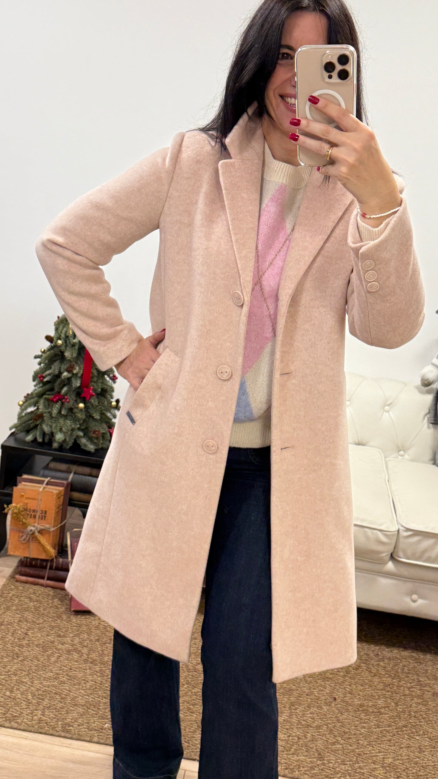 Abrigo Alizee rosa empolvado