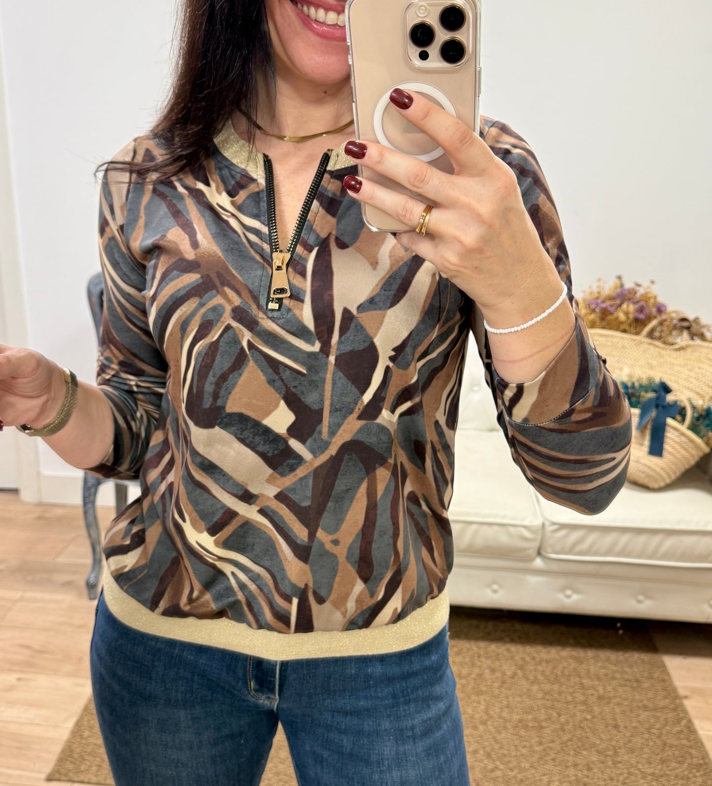 Blusa Cremallera dublin azul