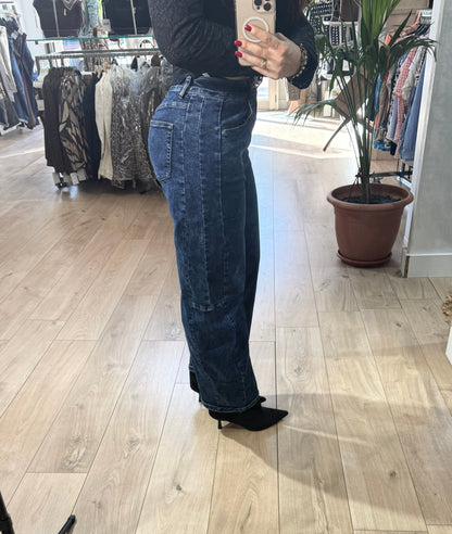 Pantalón  Barrel denim oscuro