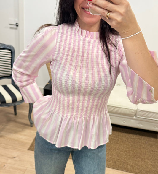 Blusa Peplum raya rosa