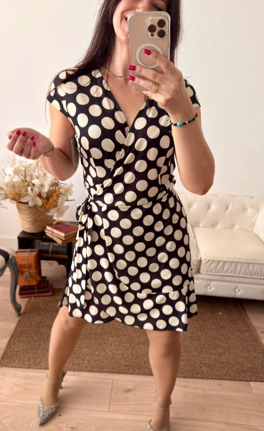 Vestido cruzado lunares