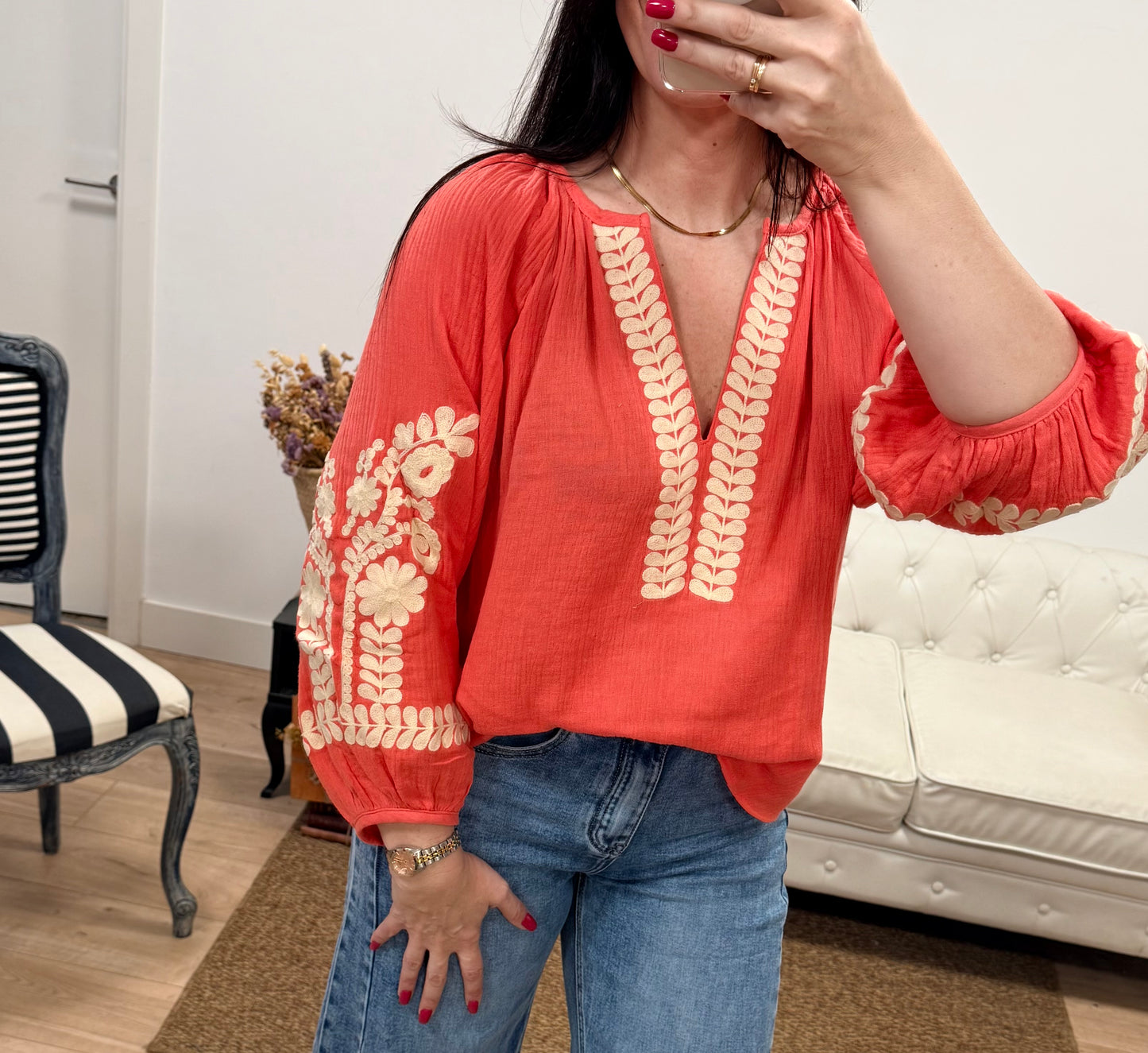 Blusa Amaia coral
