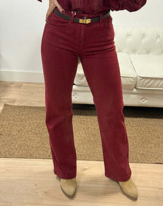 Pantalón Tina burdeos