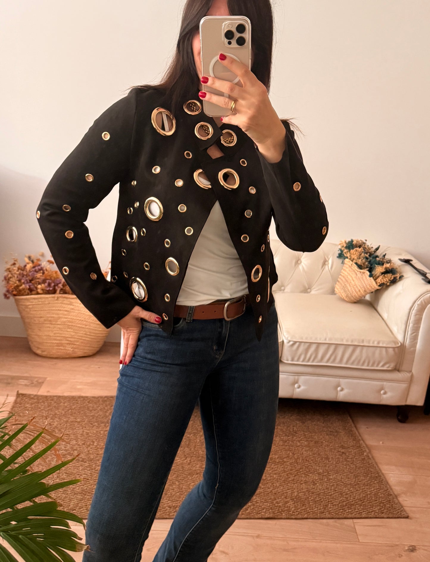 Cárdigan Arandelas negra