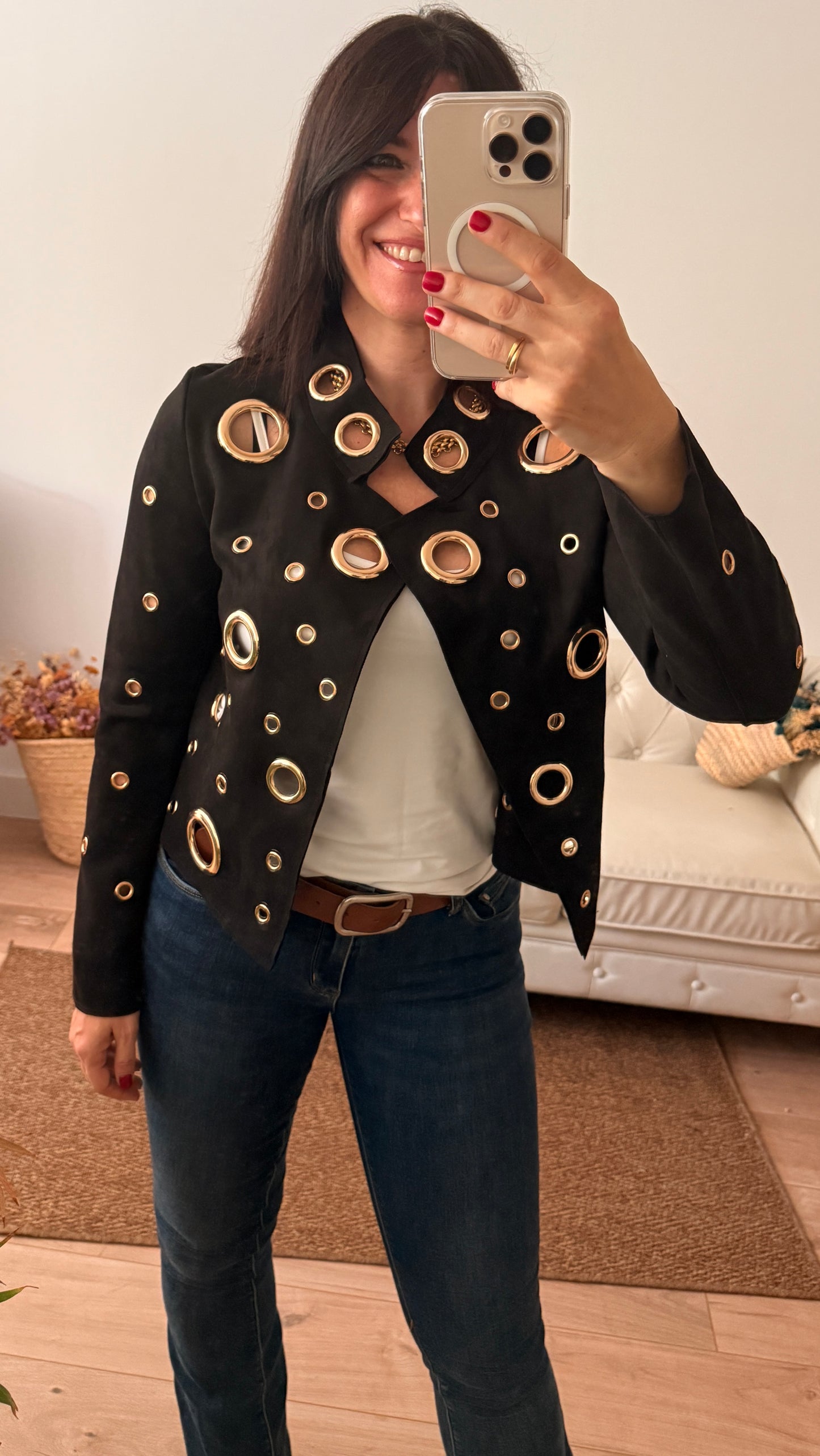 Cárdigan Arandelas negra