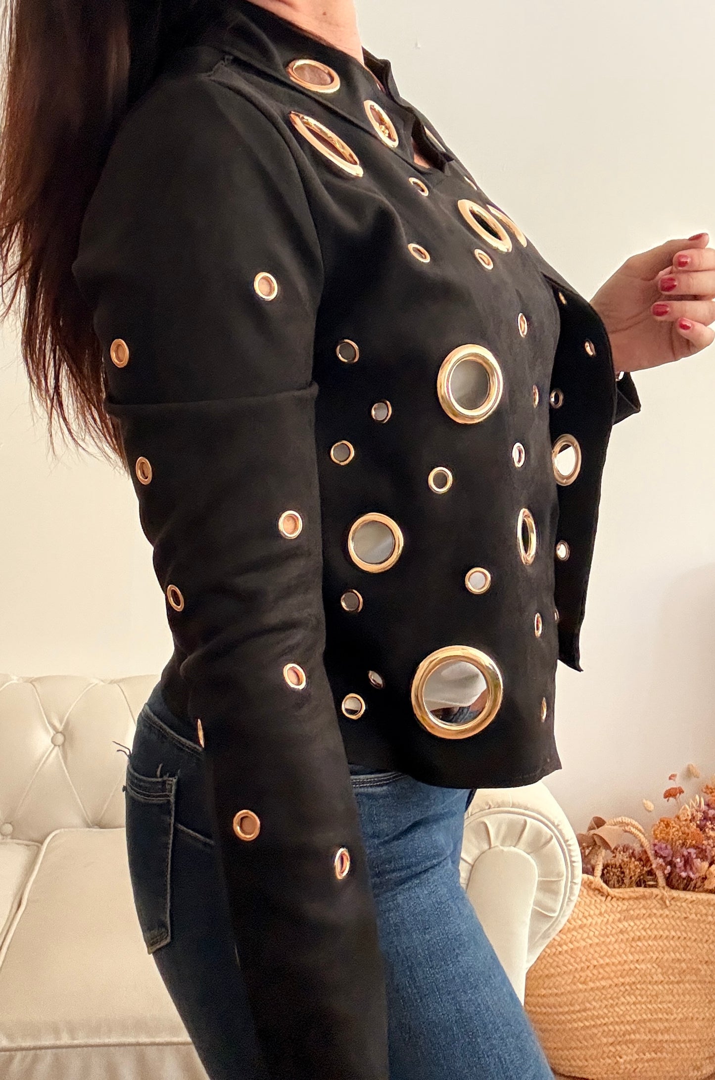 Cárdigan Arandelas negra