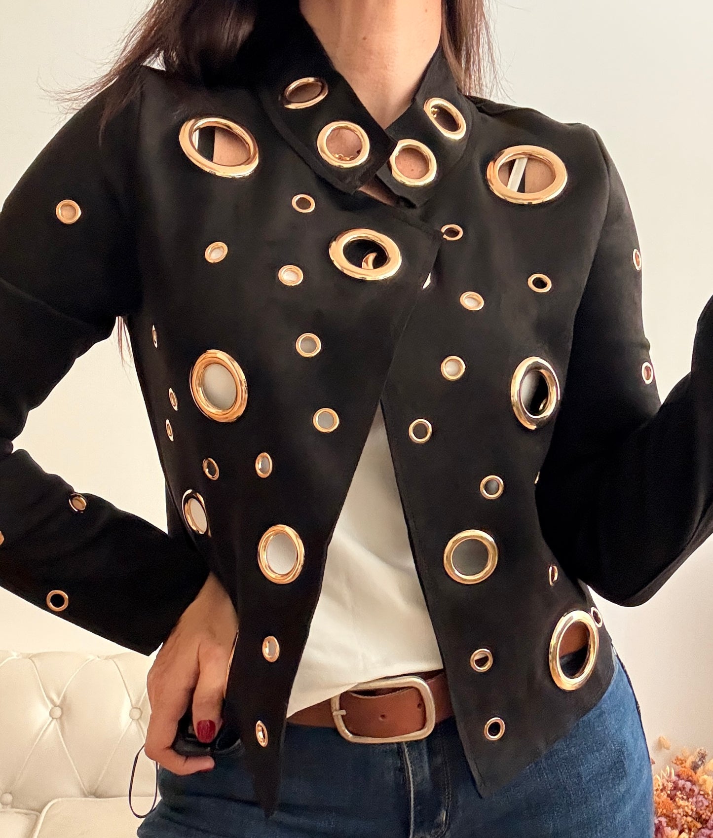 Cárdigan Arandelas negra