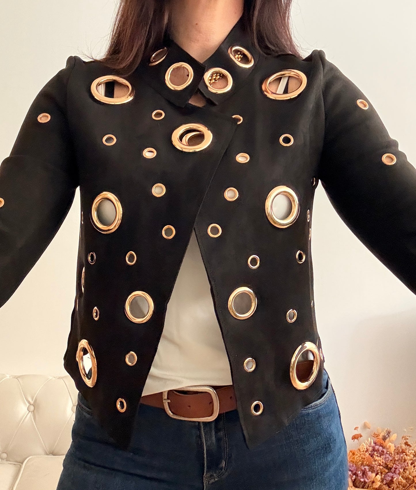 Cárdigan Arandelas negra