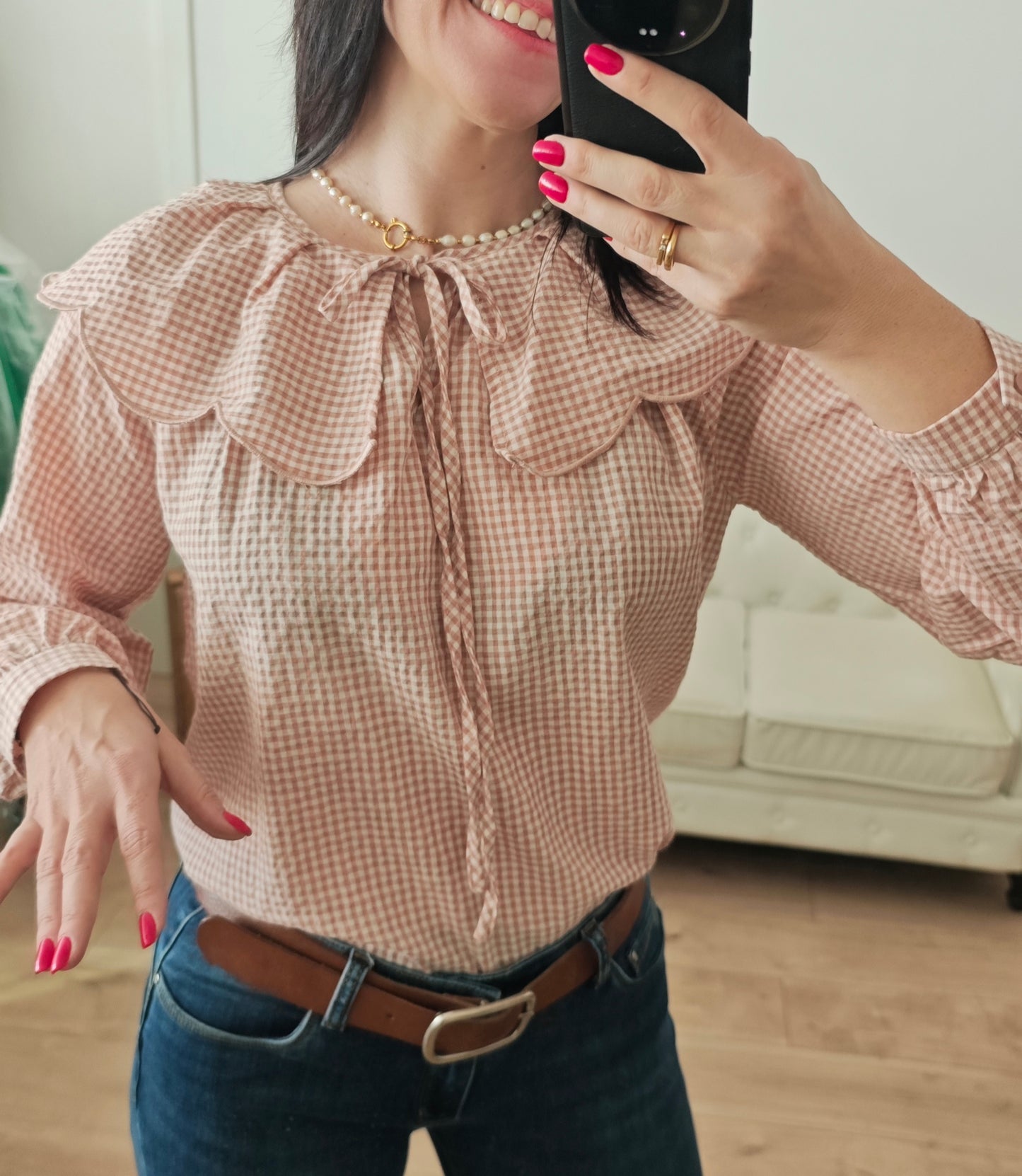 Blusa Vichy rosa