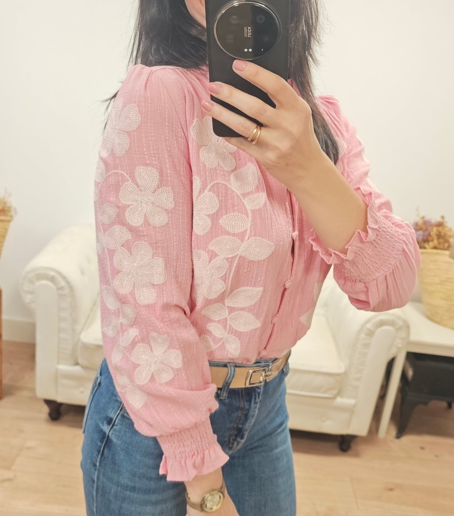 Blusa Mimosa rosa