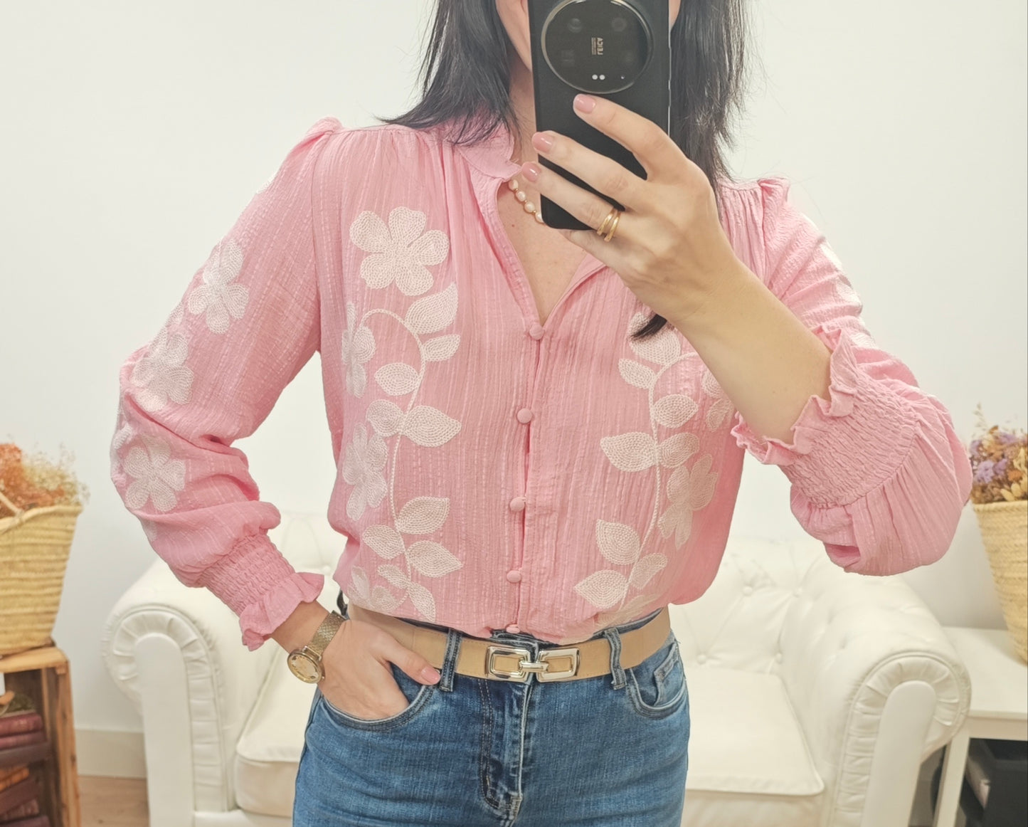 Blusa Mimosa rosa