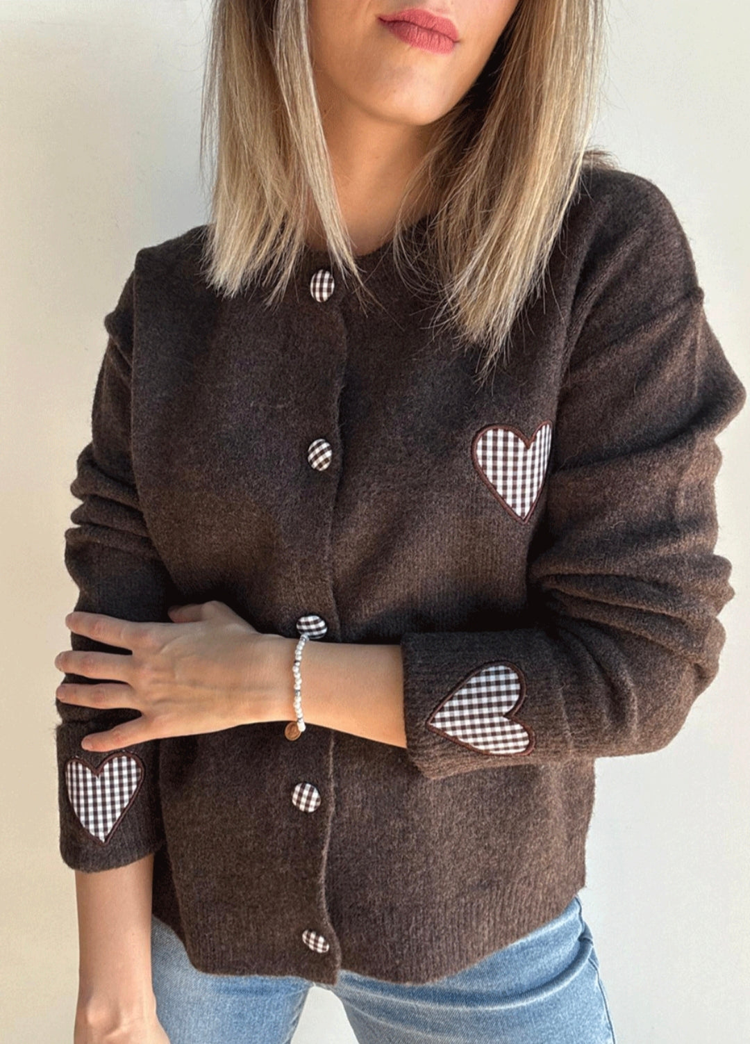 Cárdigan Cuore Vichy marrón