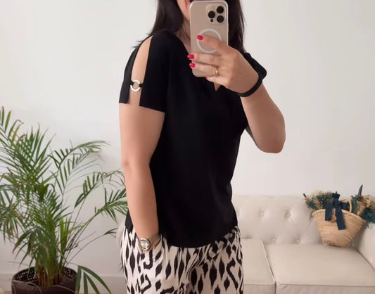Blusa arandela negro
