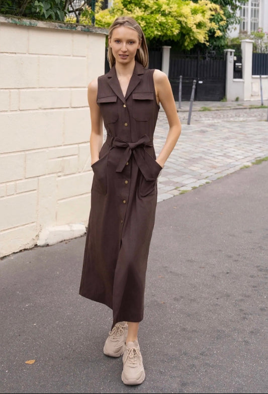 Vestido Paz chocolate