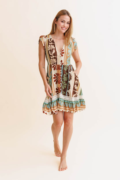 Vestido Cacao mist carmen mini jaase