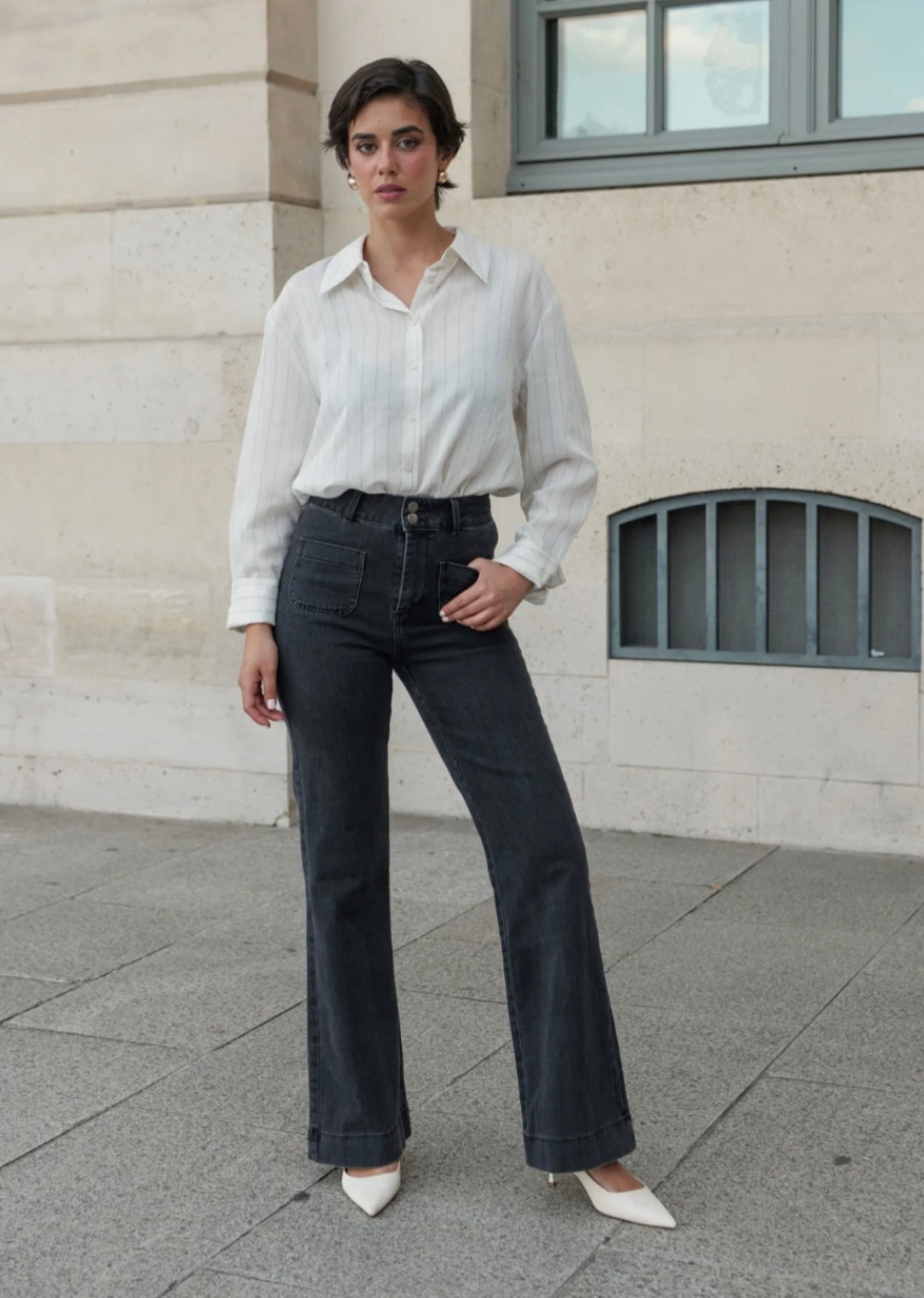 Elena denim negro
