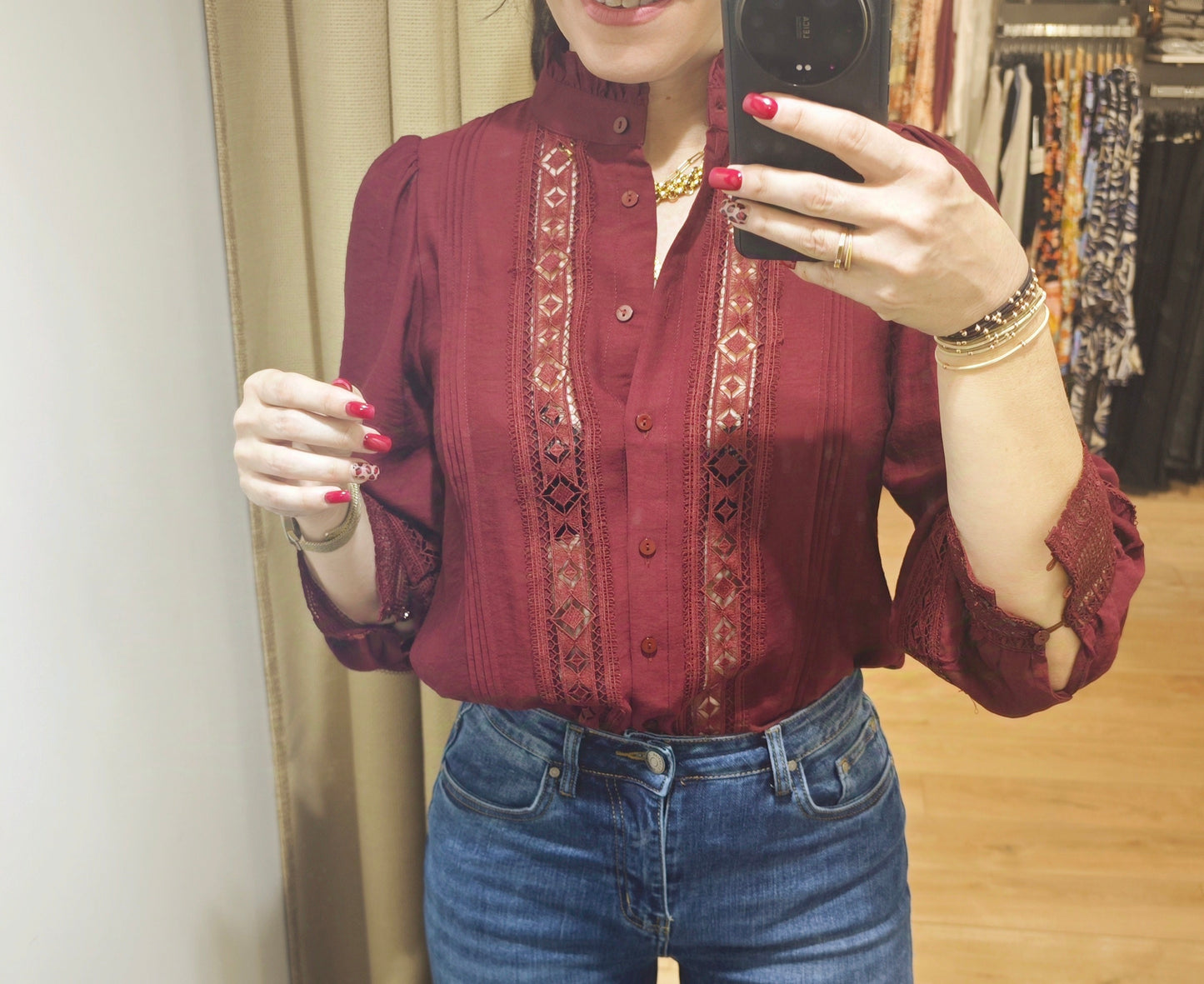 Blusa Martina burgundi