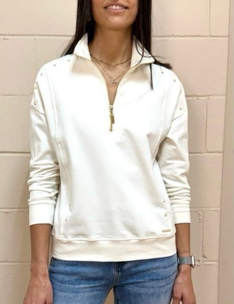 Sudadera tachas crudo