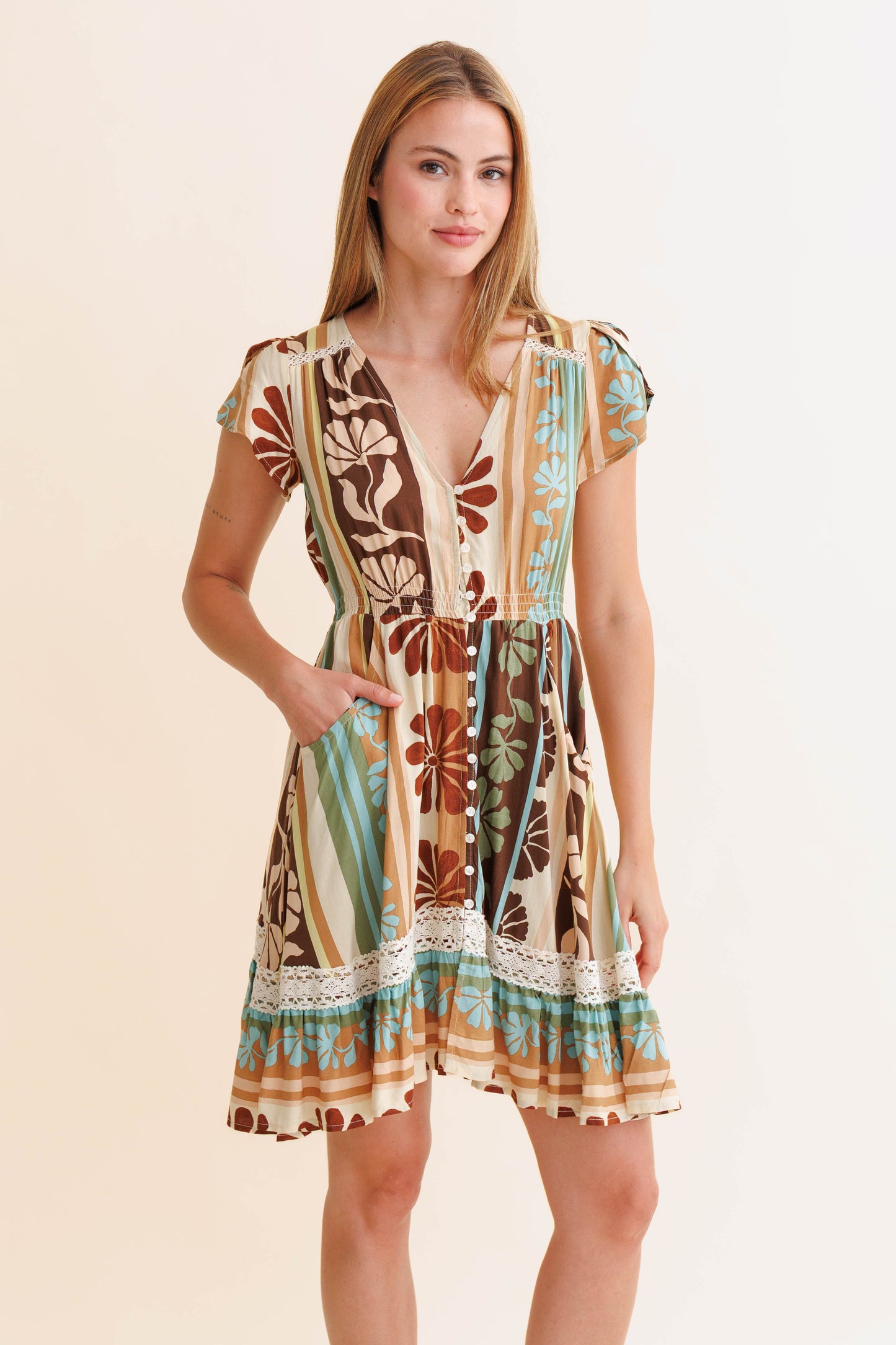 Vestido Cacao mist carmen mini jaase