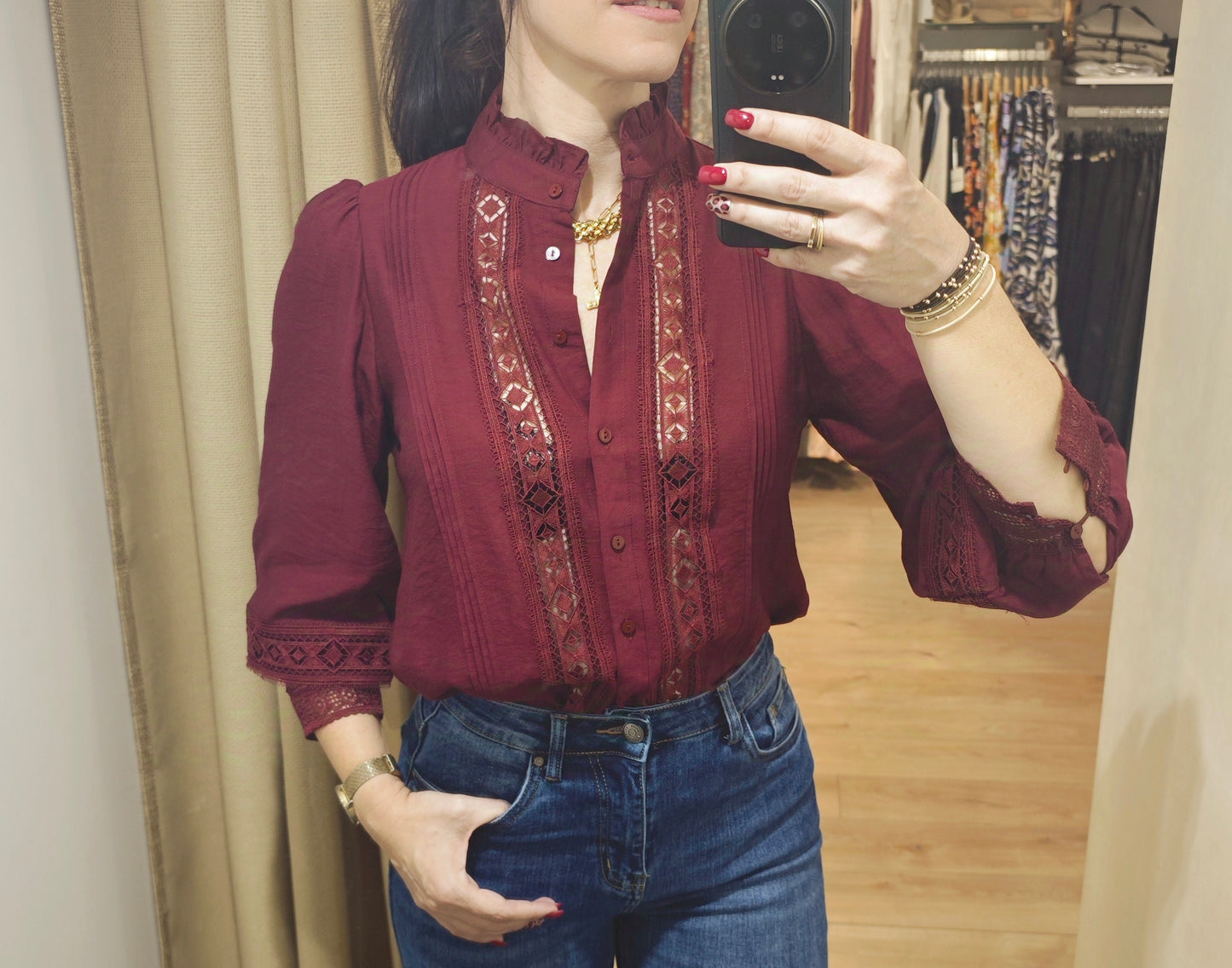 Blusa Martina burgundi